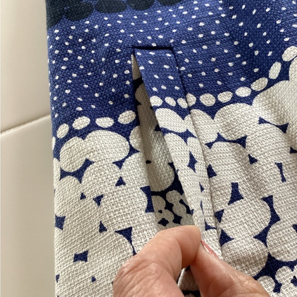 Marimekko Banana Republic Linen Blend Navy Blue Sleeveless Dress - Picture 8 of 11